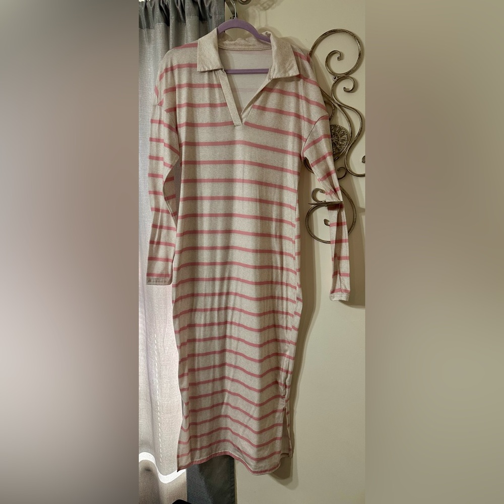 Polo Striped Long Sleeve Dress